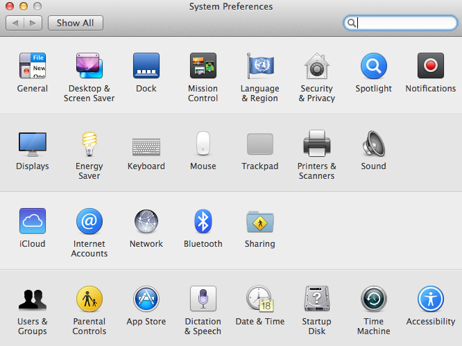 System Preferences Users and Group